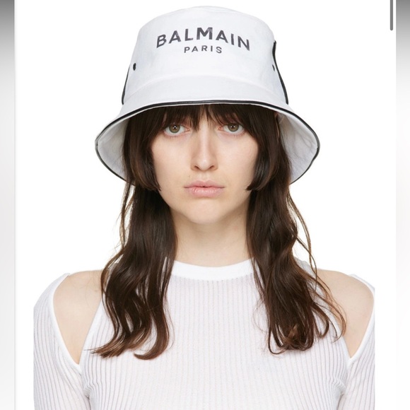 BALMAIN White B-Army Bucket Hat - Picture 3 of 10